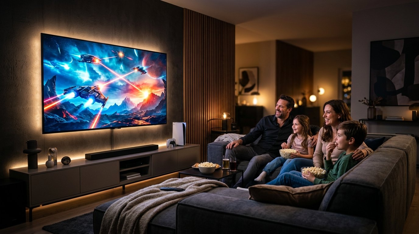 Família assistindo IPTV